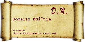 Domsitz Mária névjegykártya