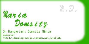 maria domsitz business card